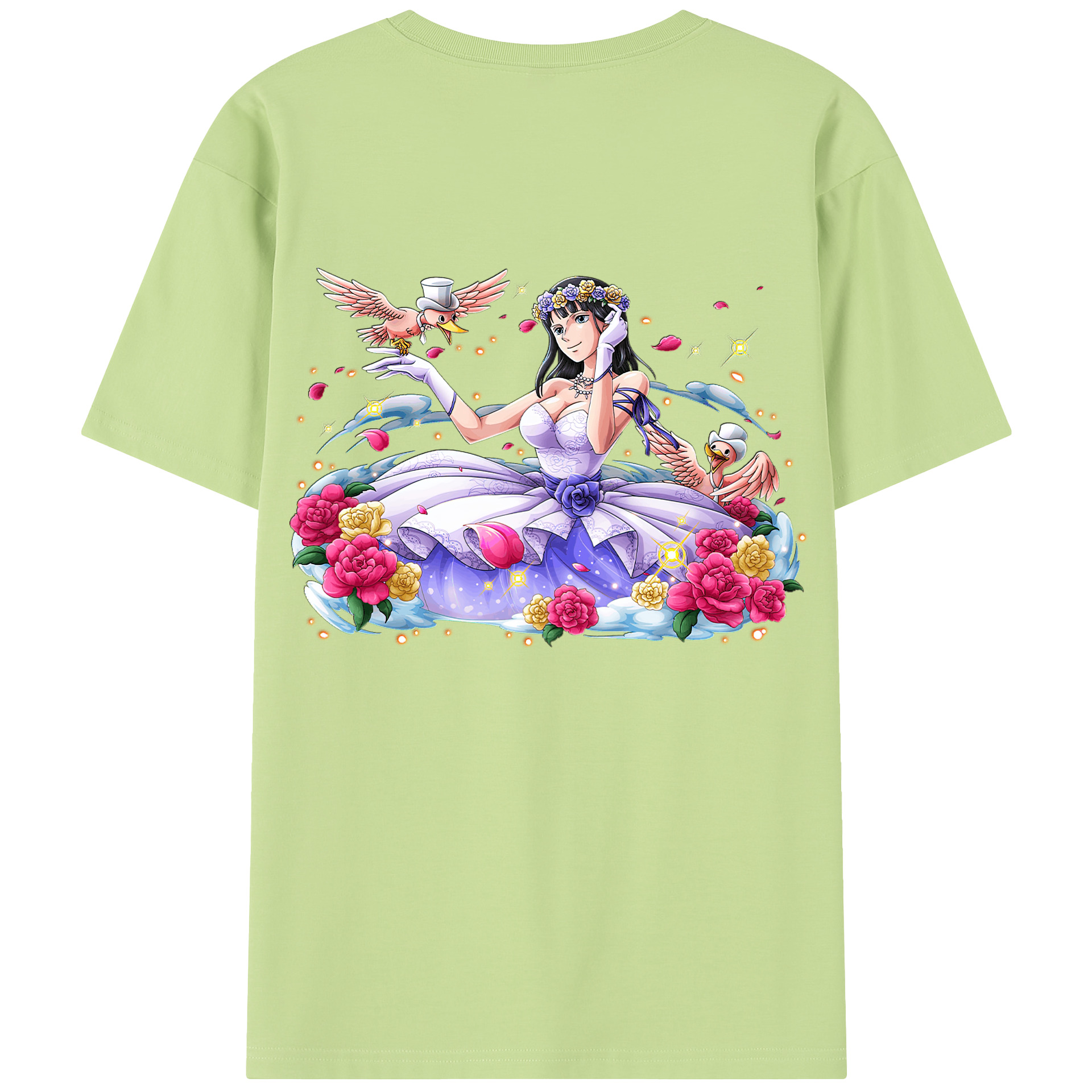 ワンピース ニコ・ロビン ONE PIECE Nico Robin 綿100％半袖Tシャツ（背面プリント）